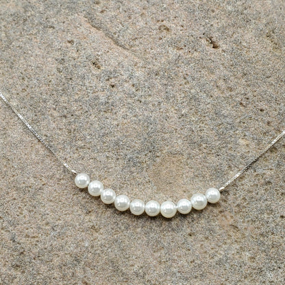 Cultured Pearl Bar Necklace