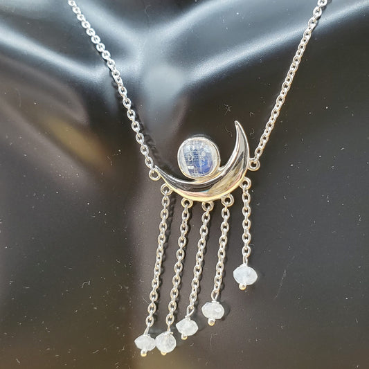 Delicate Moonstone Sterling Silver Necklace