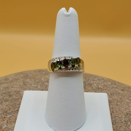 Tourmaline 5 oval stone ring size 9