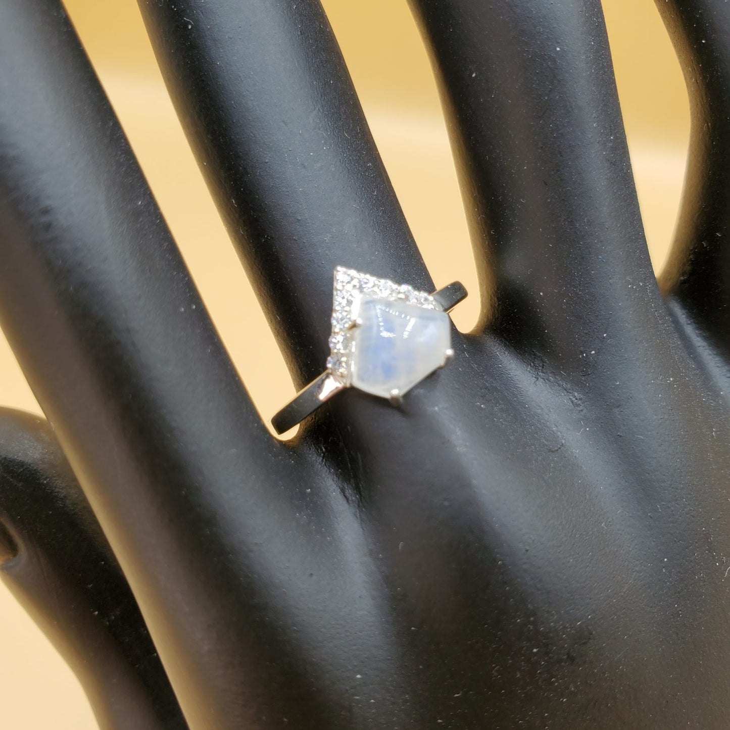 Moonstone Chevron Ring