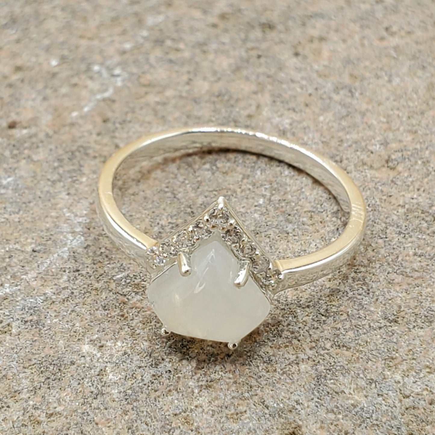 Moonstone Chevron Ring