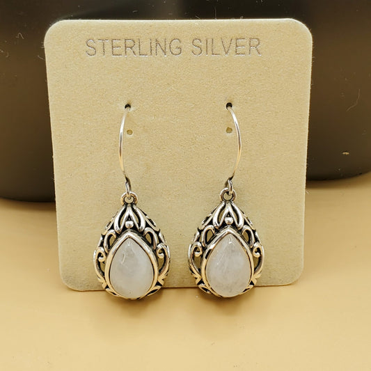 Pear shaped Moonstone Cabochon Earrings