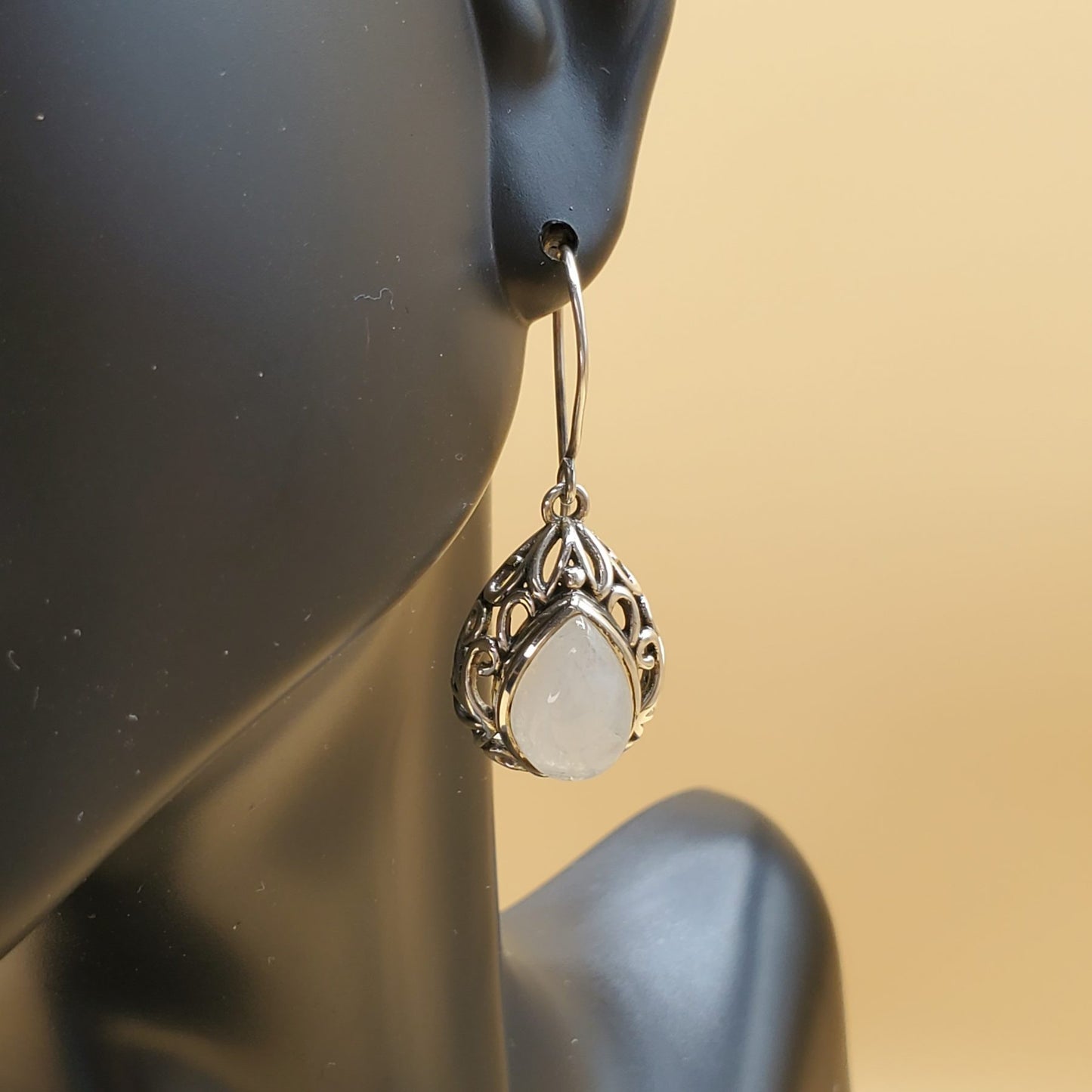 Pear shaped Moonstone Cabochon Earrings