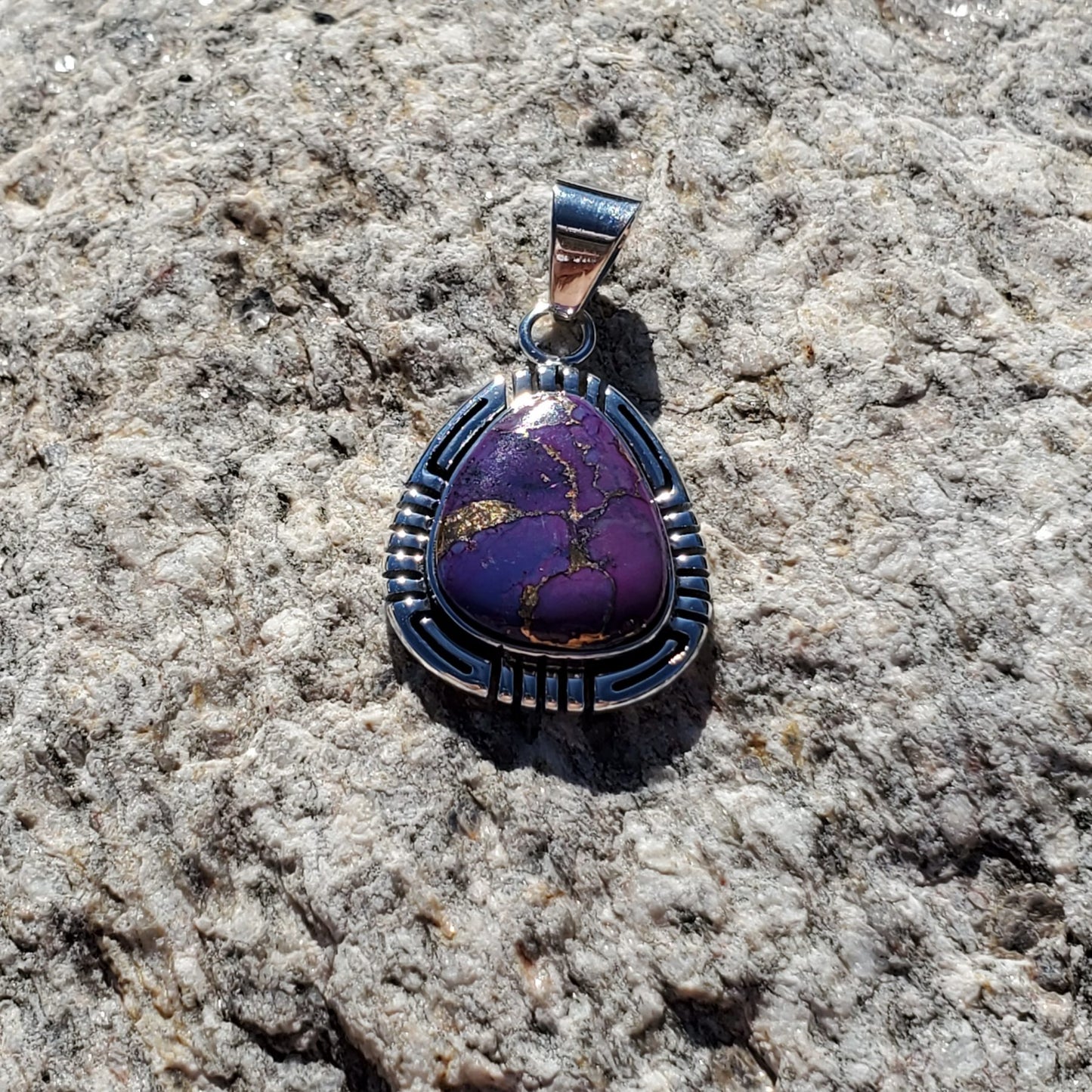 Teardrop Mohave Purple Turquoise Pendant