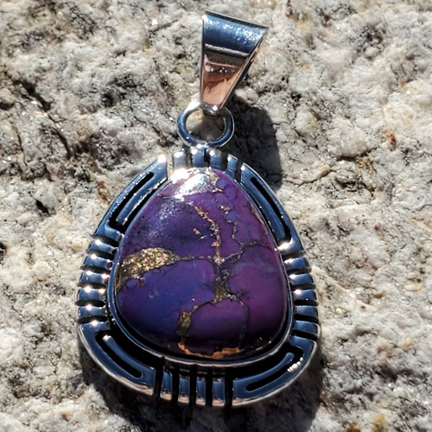 Teardrop Mohave Purple Turquoise Pendant