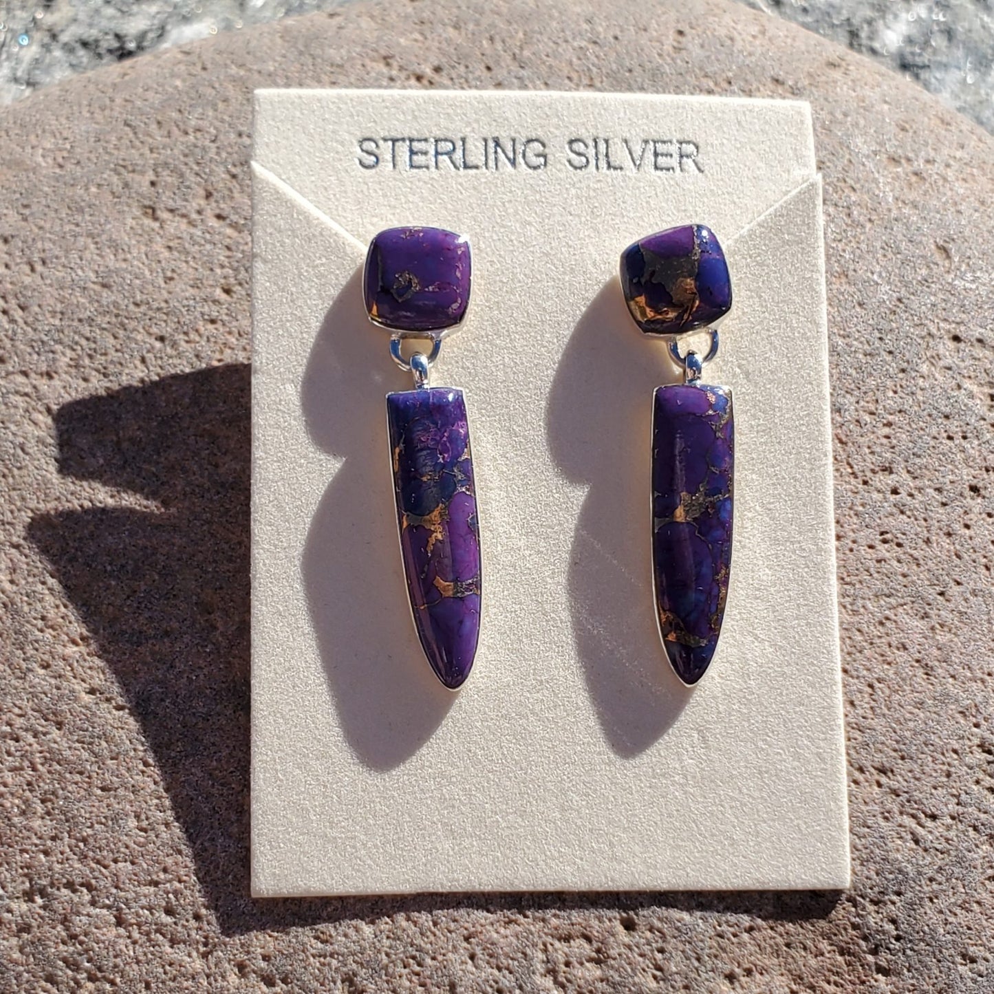 Mohave Purple Turquoise Dangle stud earrings set