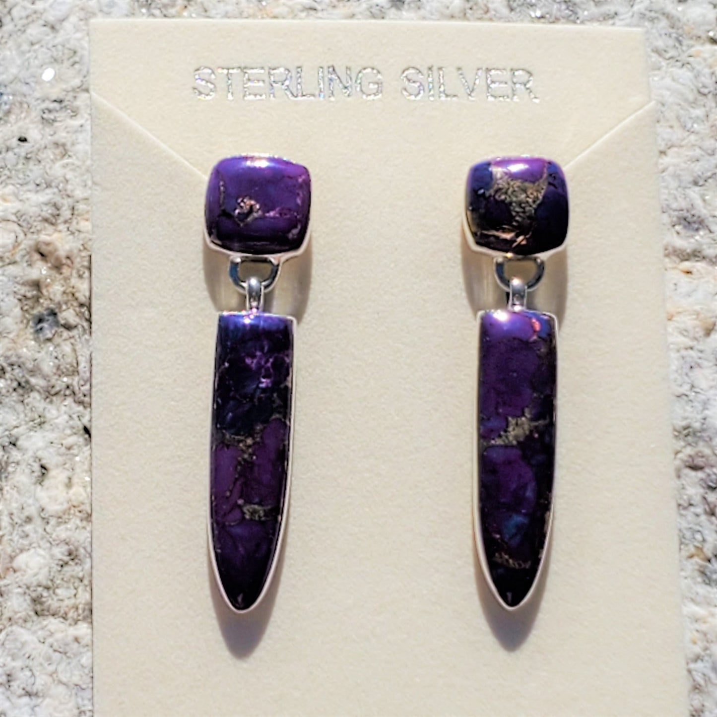 Mohave Purple Turquoise Dangle stud earrings set