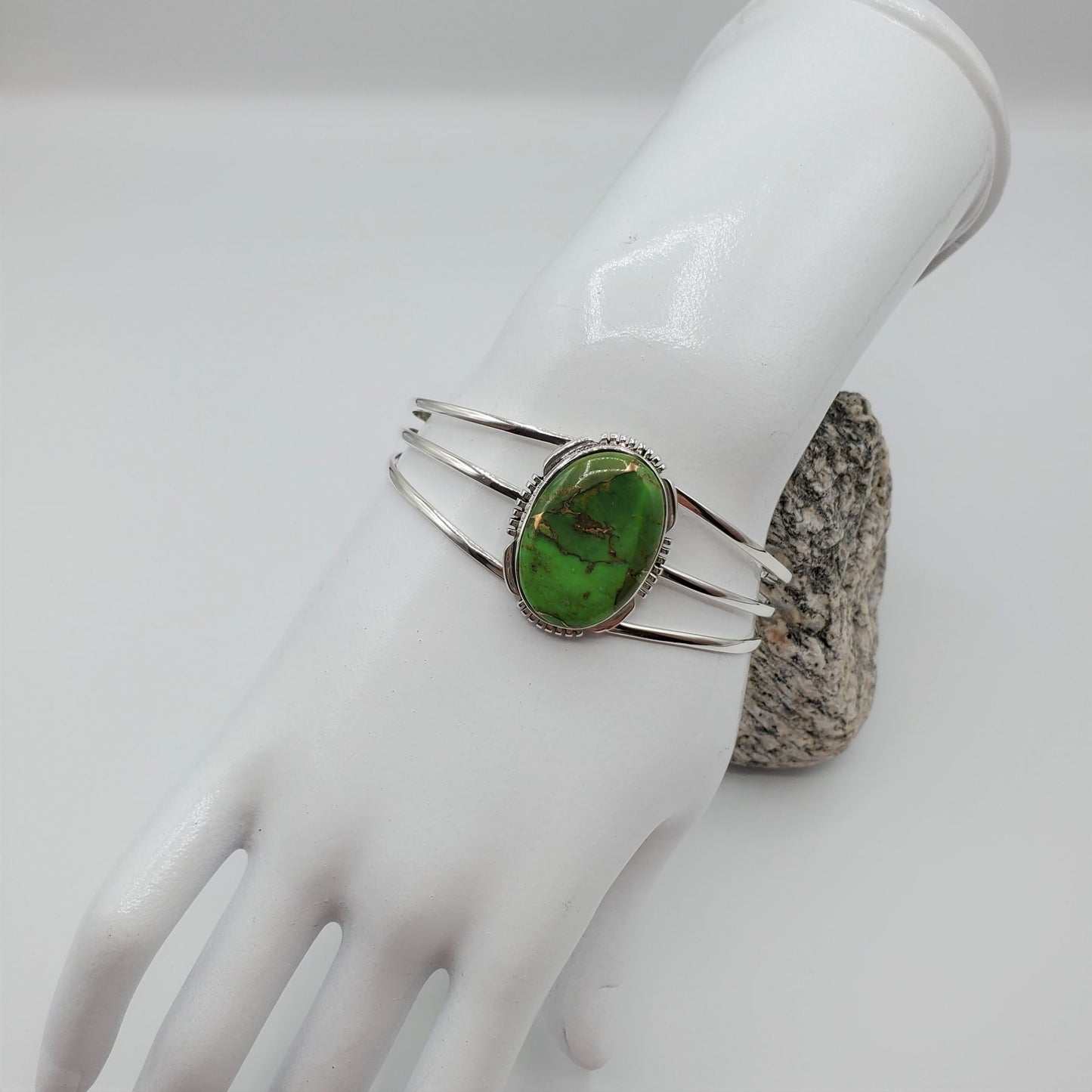 Mohave Green Turquoise Cuff Bracelet