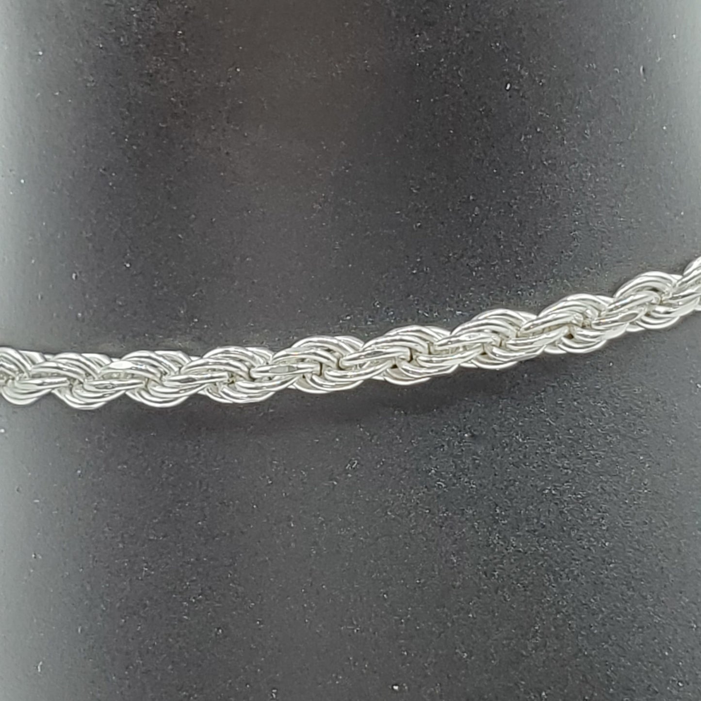 .925 Sterling Silver twisted rope chain bracelet