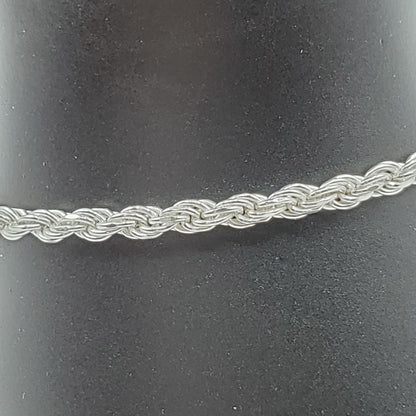 .925 Sterling Silver twisted rope chain bracelet