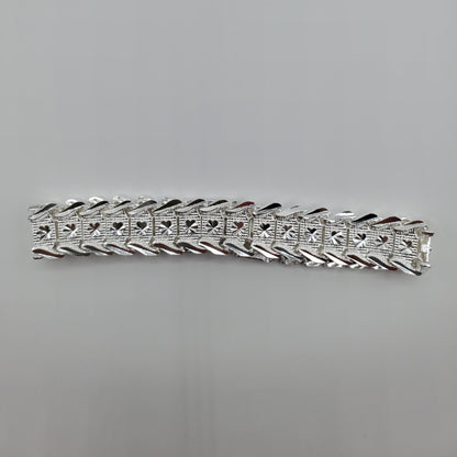 Vintage 925 Silver big wide carved chain