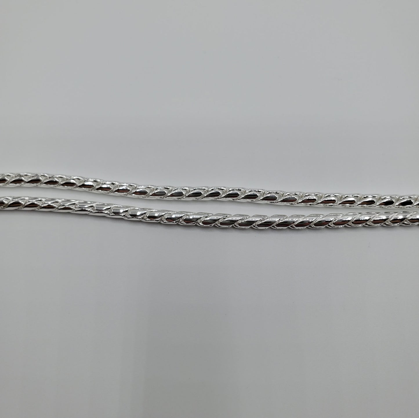 .925 Sterling Silver  20" curved link serpentine chain