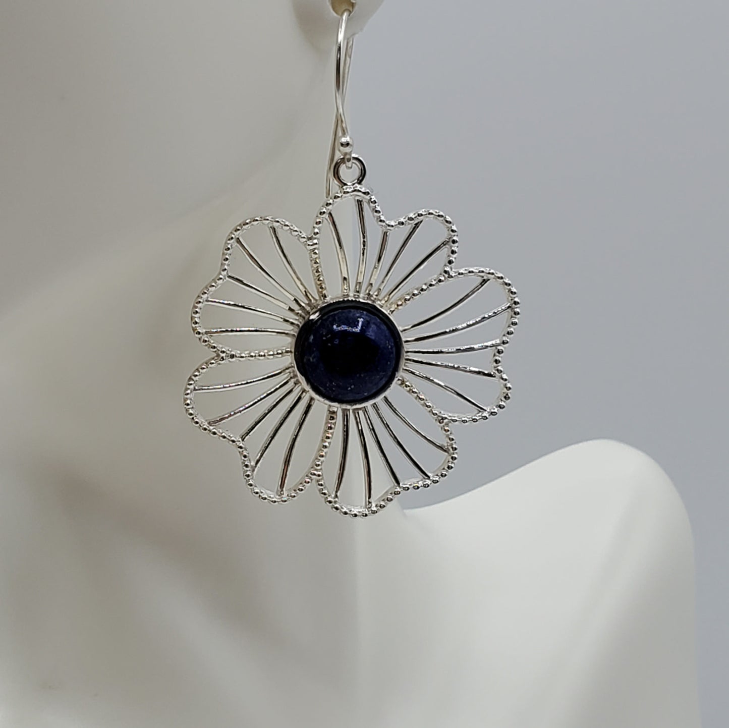 Lapis Lazuli Dangle Flower Earring