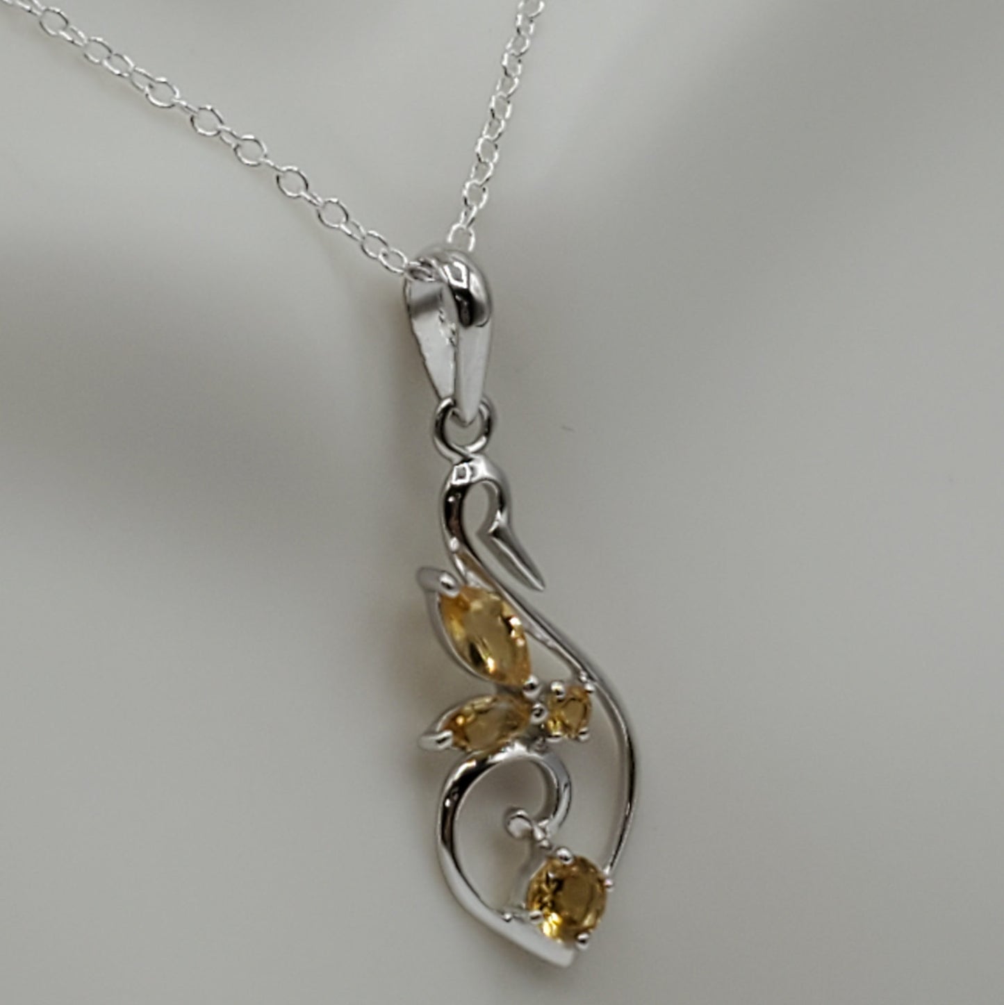 Music Note Citrine Necklace and Earring Set