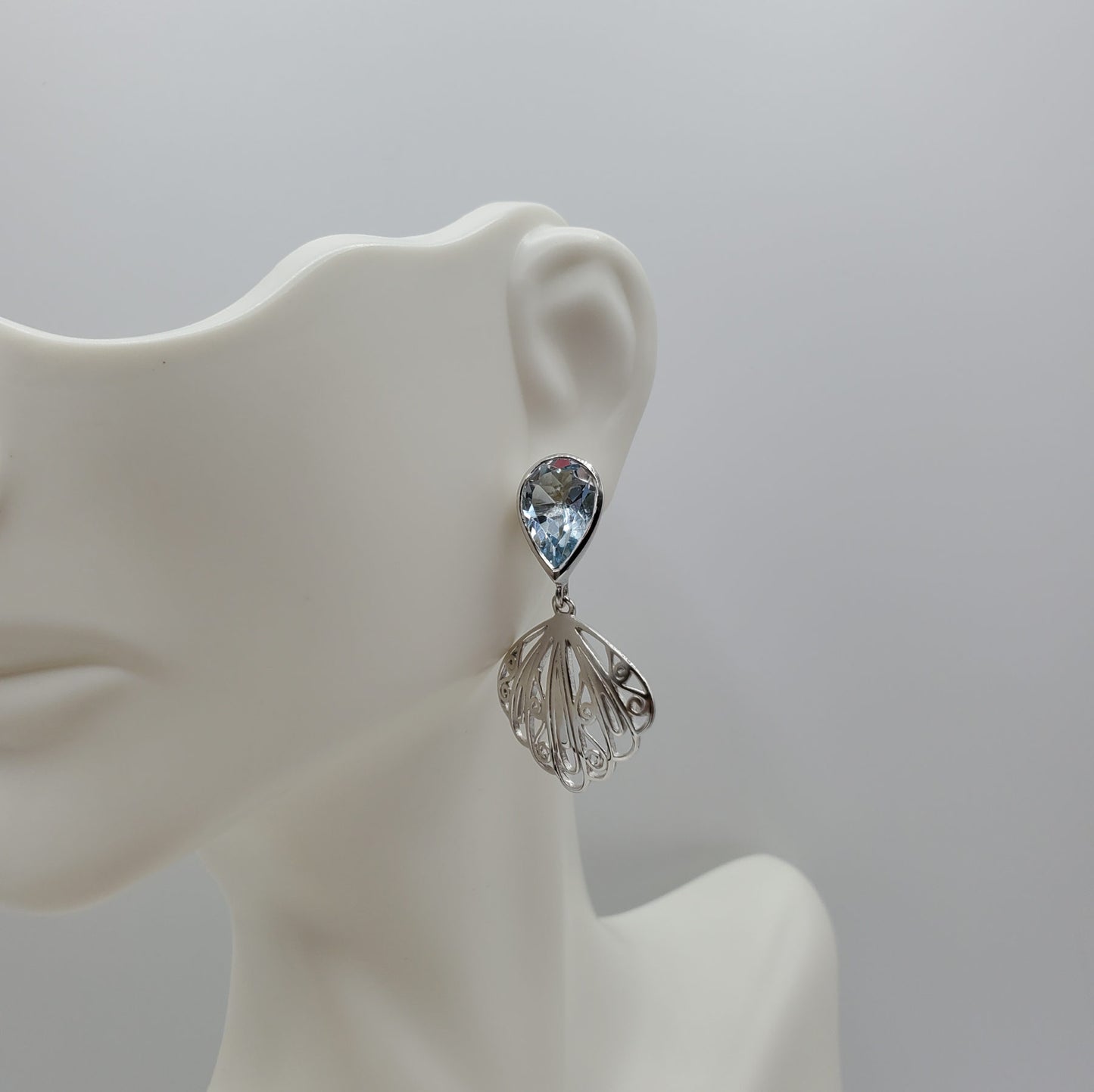 Blue Topaz Dangle Earrings