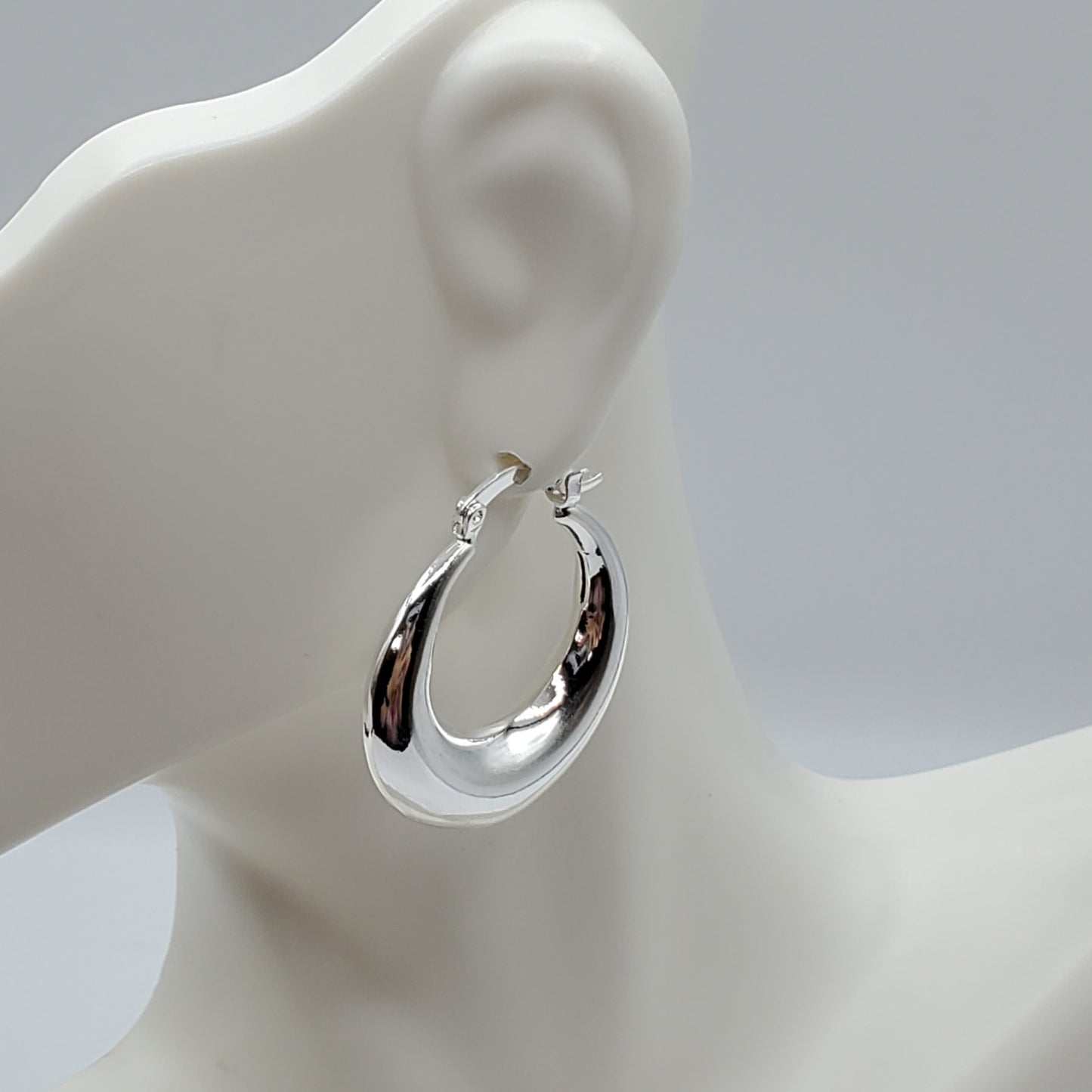 Boho Fashion Sterling Silver Hoop Earrings