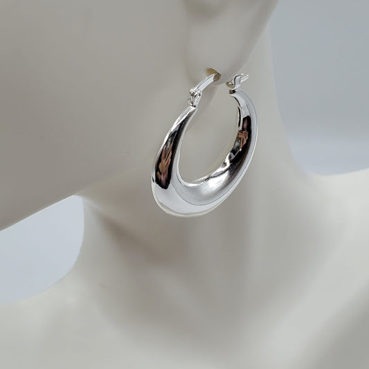 Boho Fashion Sterling Silver Hoop Earrings