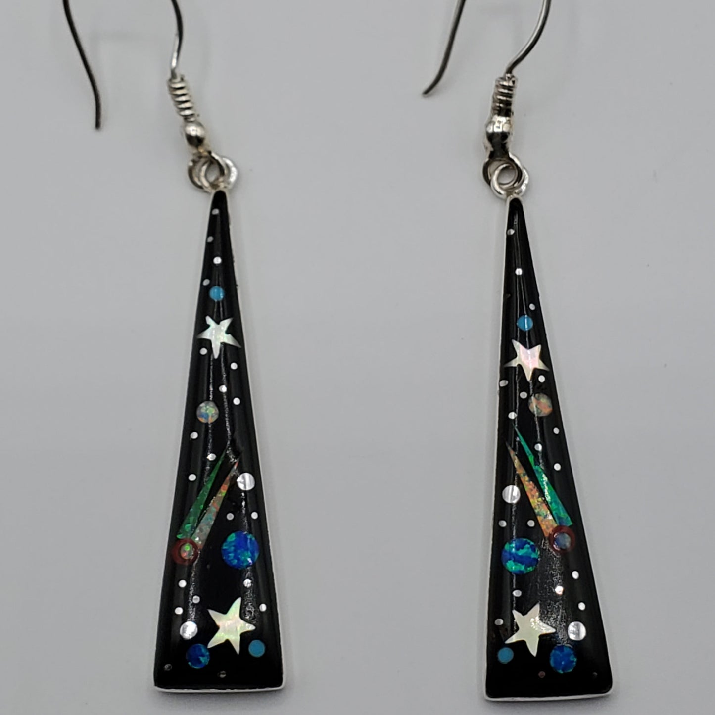 Black Onyx Galaxy Dangle Earrings