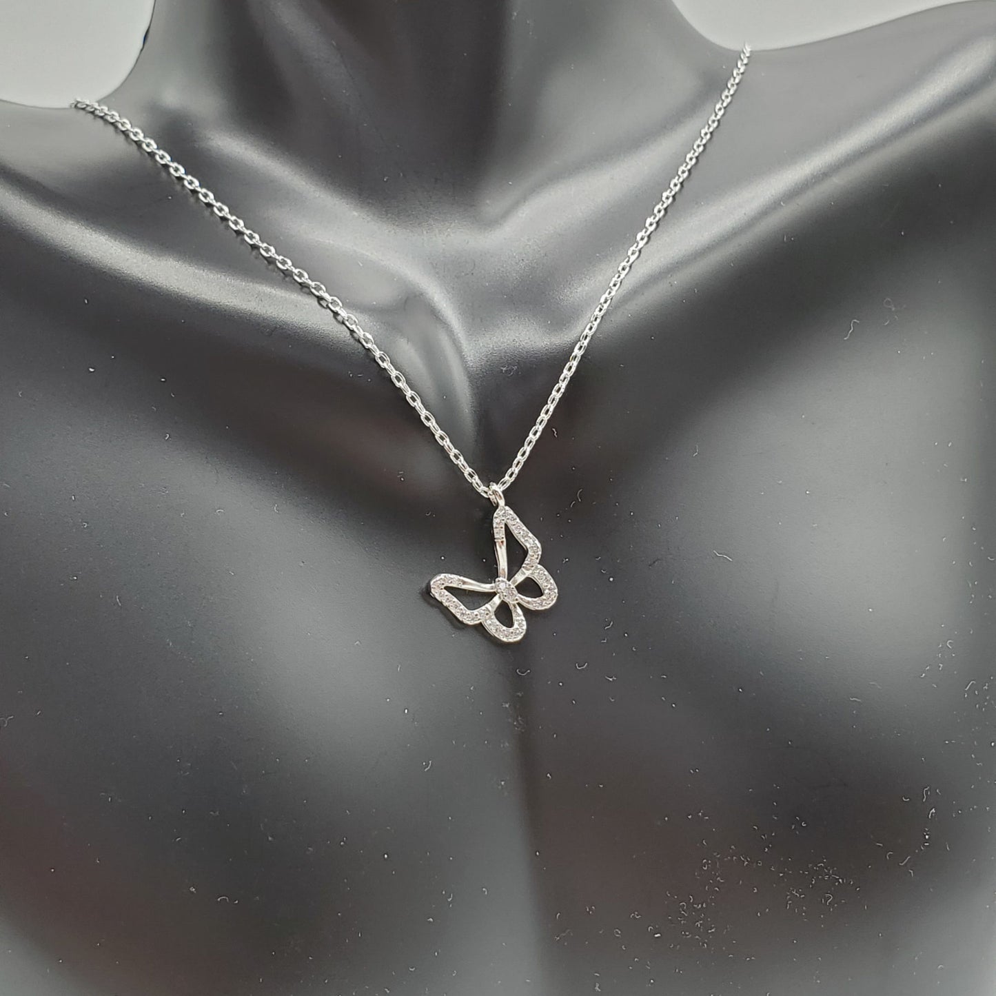 .925 Sterling Silver Butterfly Necklace