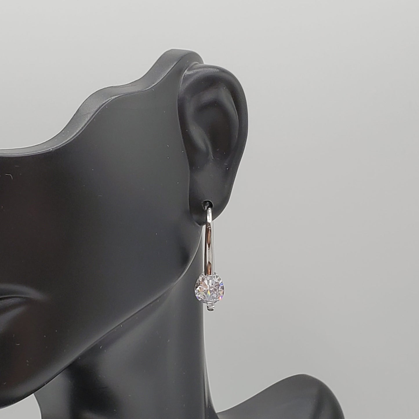 Sterling Silver Waterdrop Crystal Dangle Earrings