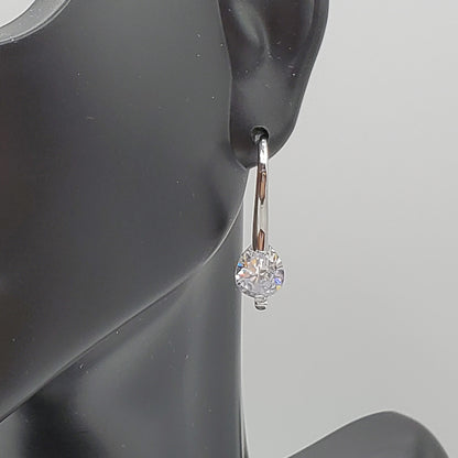 Sterling Silver Waterdrop Crystal Dangle Earrings