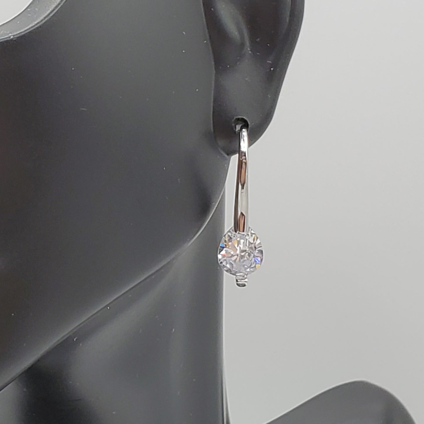 Sterling Silver Waterdrop Crystal Dangle Earrings