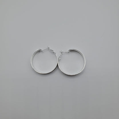 .925 Sterling Silver 3.5mm Round Hoop Earrings.