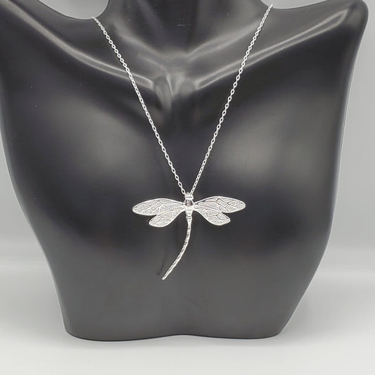 .925 Sterling Silver Dragonfly Pendant with 18" chain