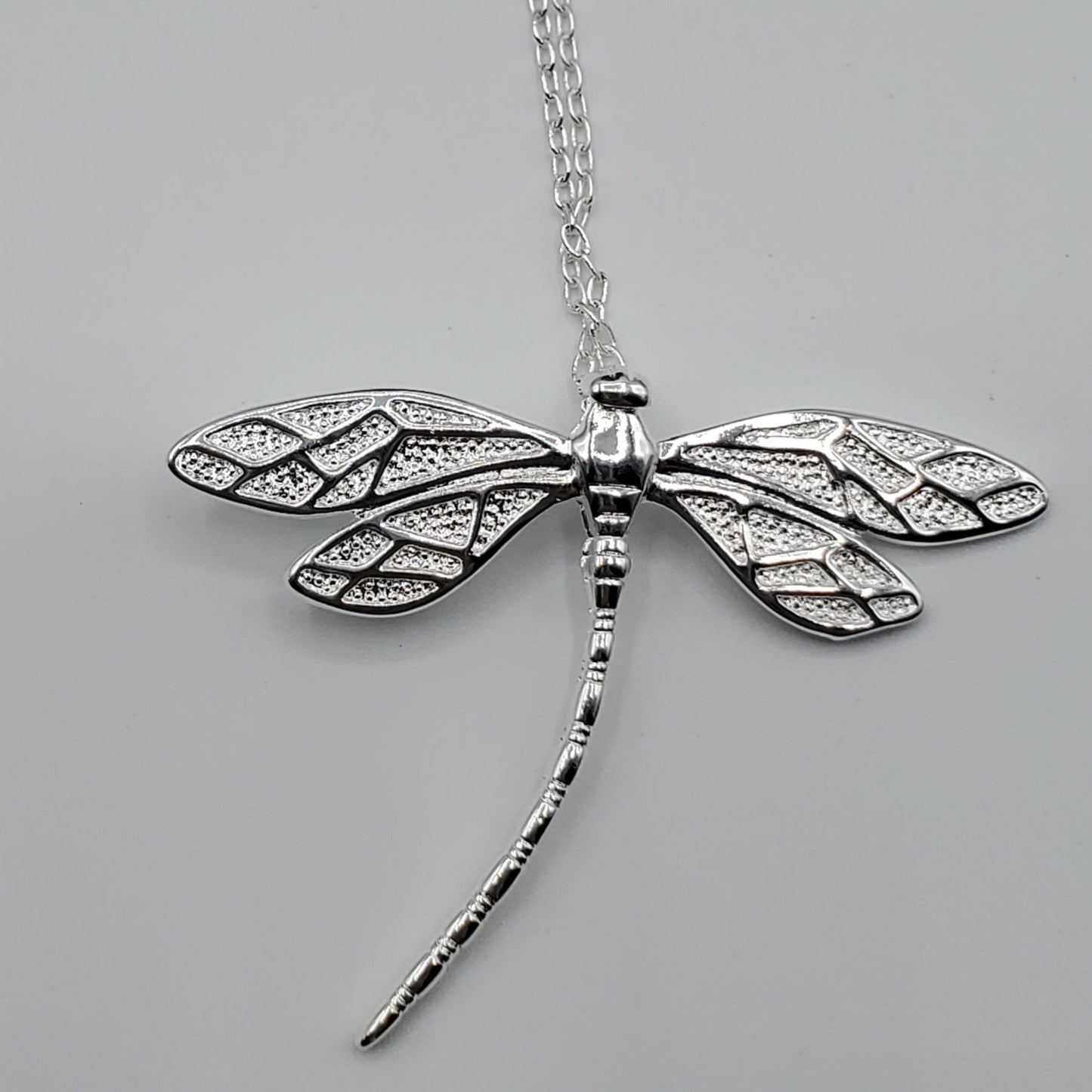 .925 Sterling Silver Dragonfly Pendant with 18" chain