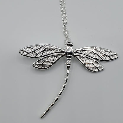 .925 Sterling Silver Dragonfly Pendant with 18" chain