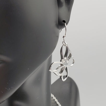 Sterling Silver Butterfly Dangle Earrings.