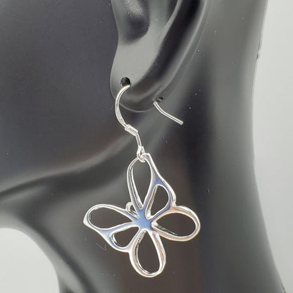 Sterling Silver Butterfly Dangle Earrings.