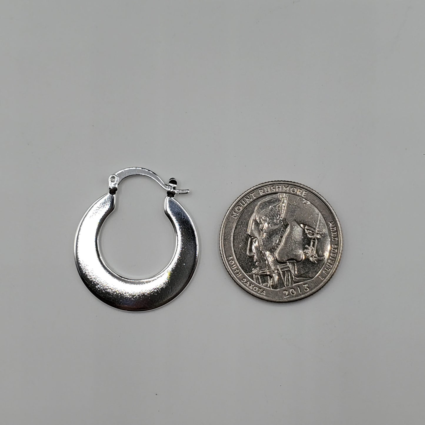 .925 Sterling Silver Silver Moon Hoop Earring and Pendant necklace set.