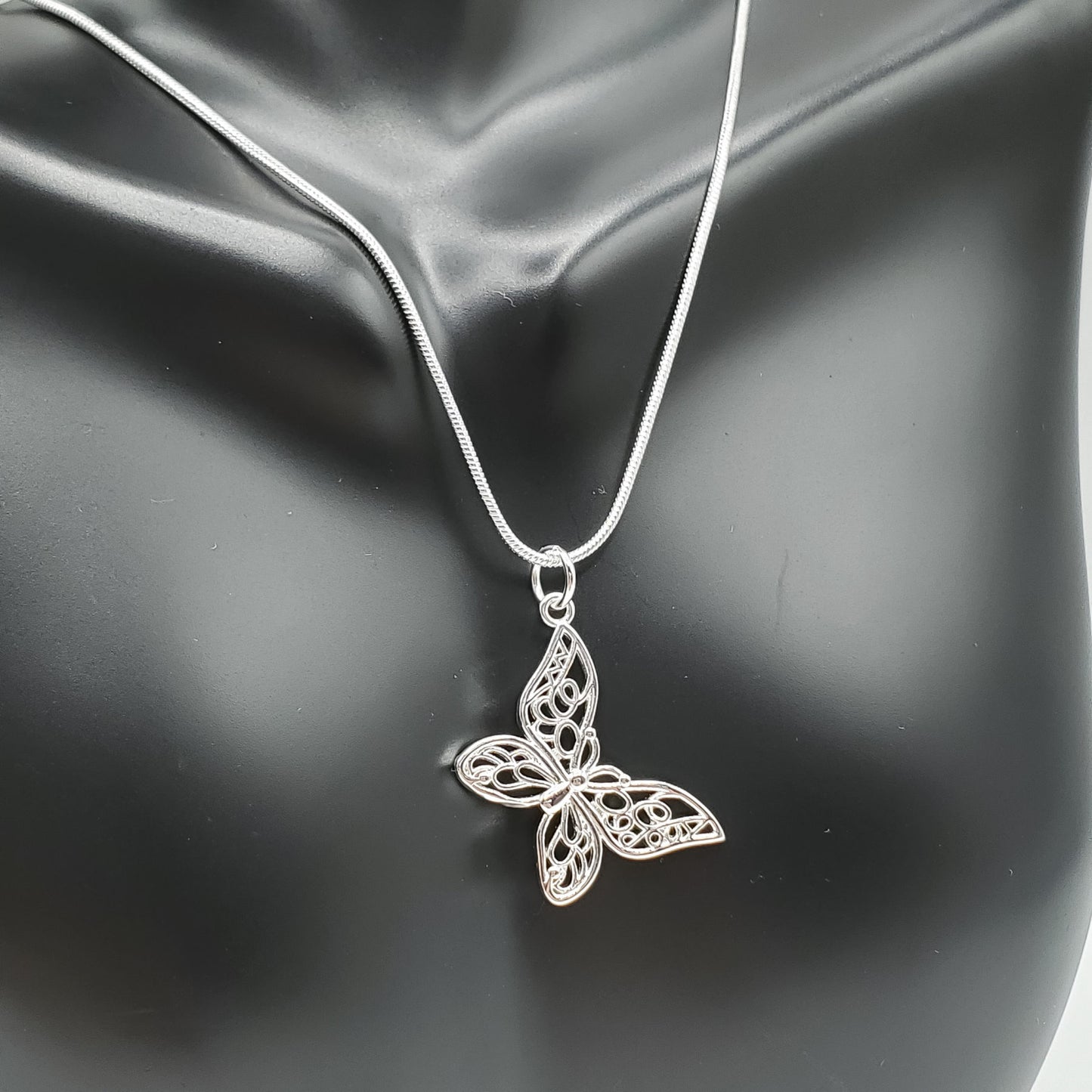 .925 Sterling Silver Butterfly necklace