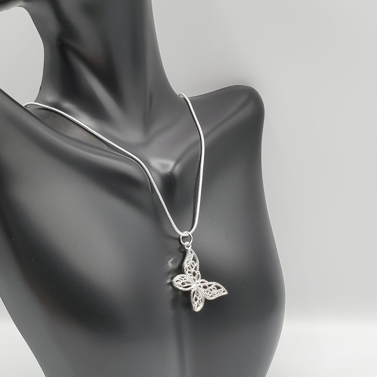 .925 Sterling Silver Butterfly necklace