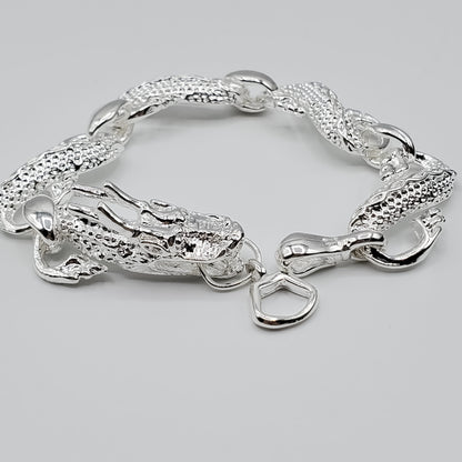 .925 Sterling Silver Dragon Bracelet