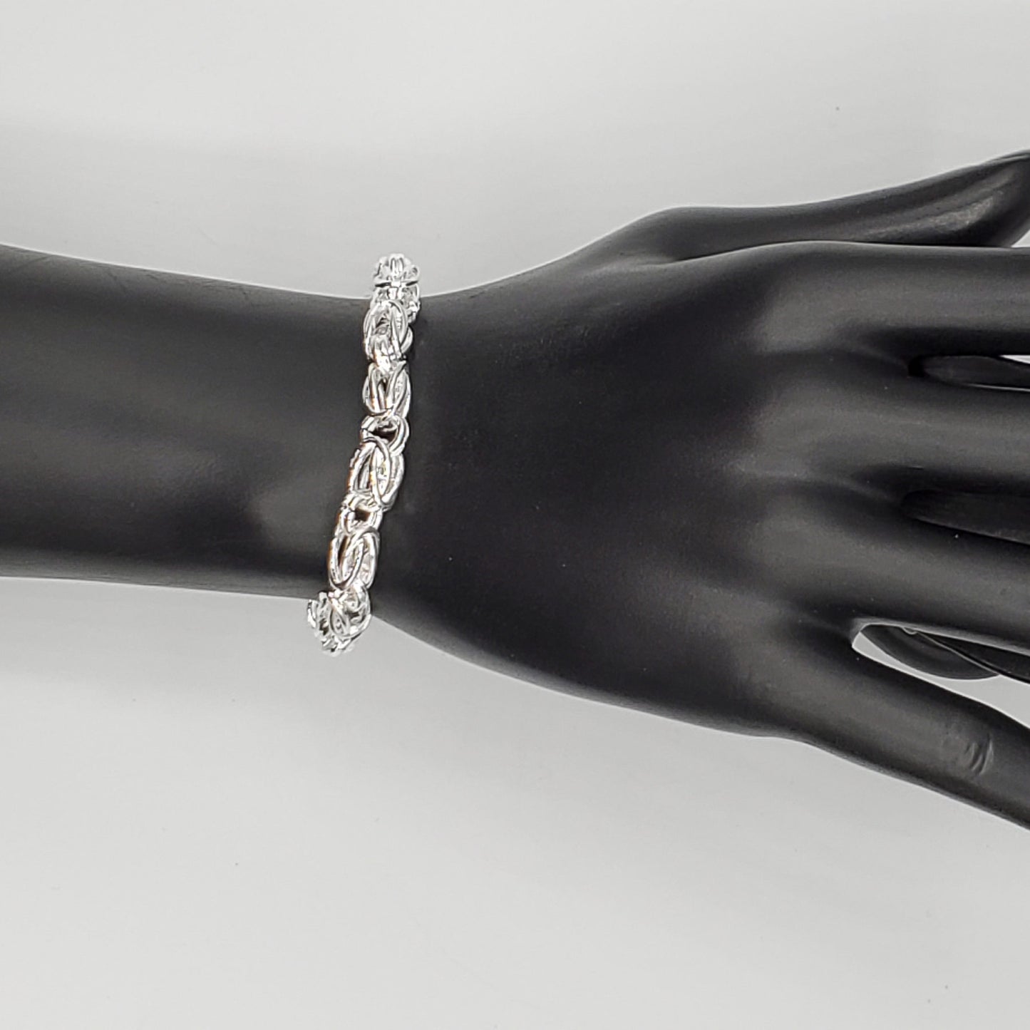 .925 Sterling Silver geometric chain link bracelet