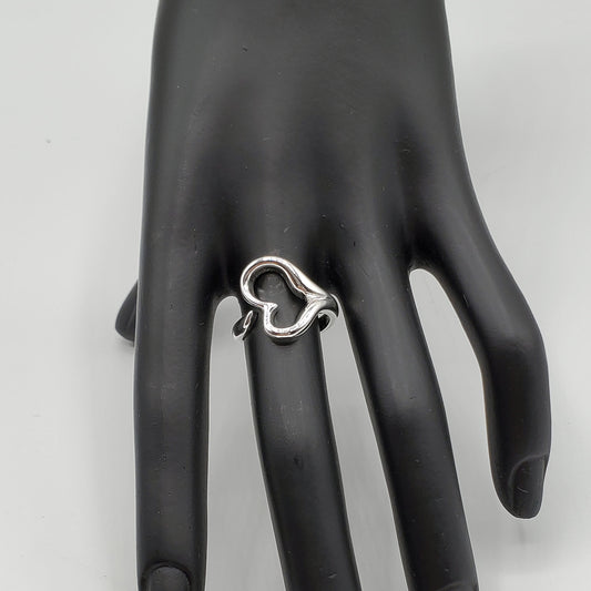 .925 Sterling Silver Open Heart Ring