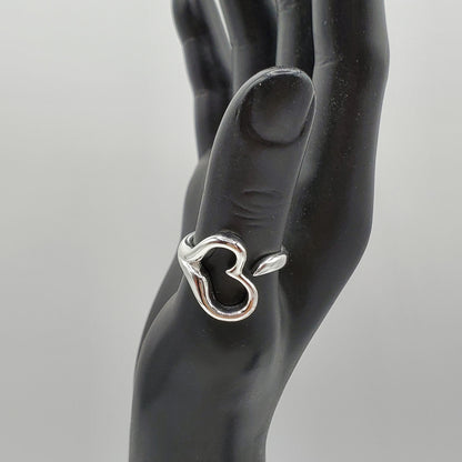 .925 Sterling Silver Open Heart Ring