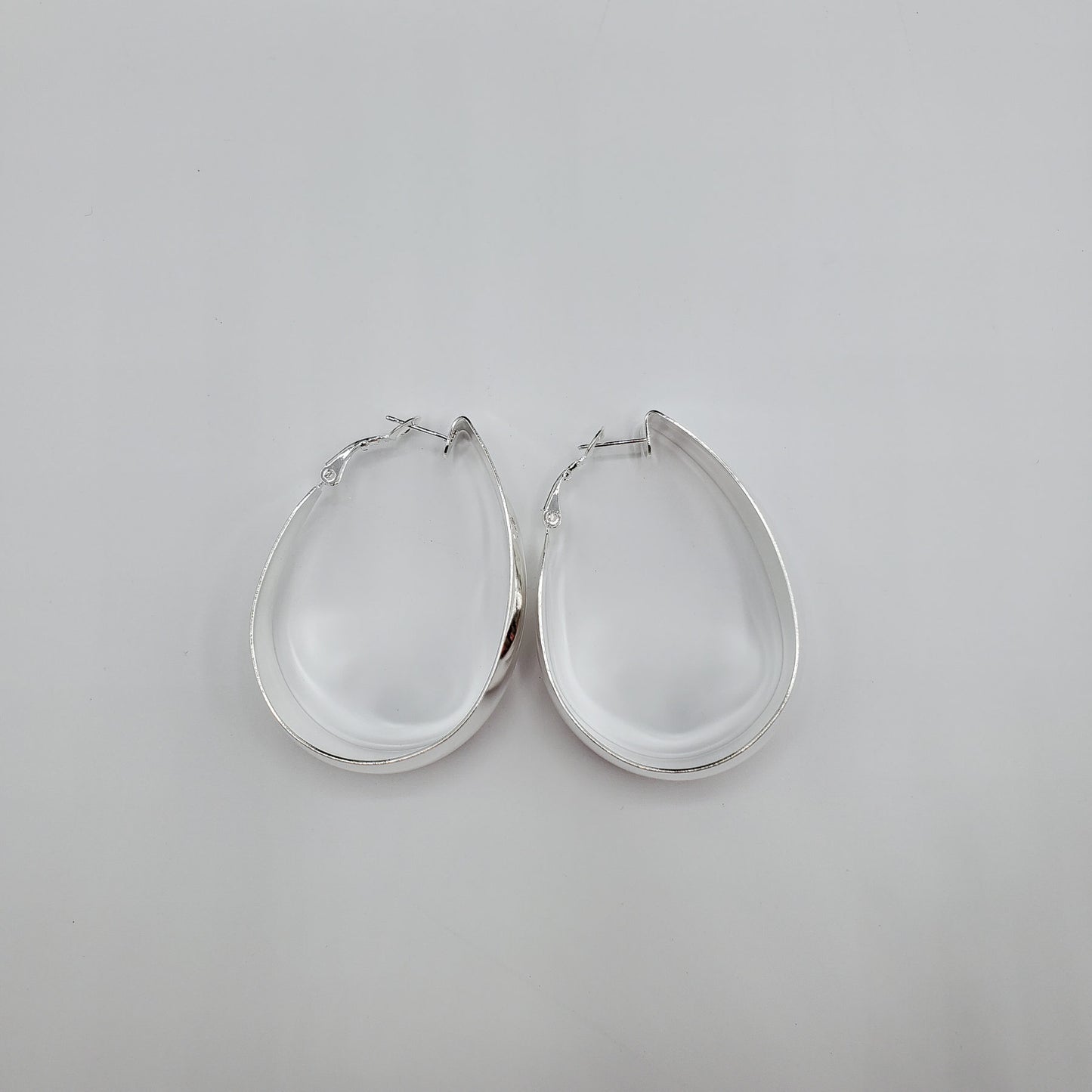 .925 Sterling Silver European large hoops.