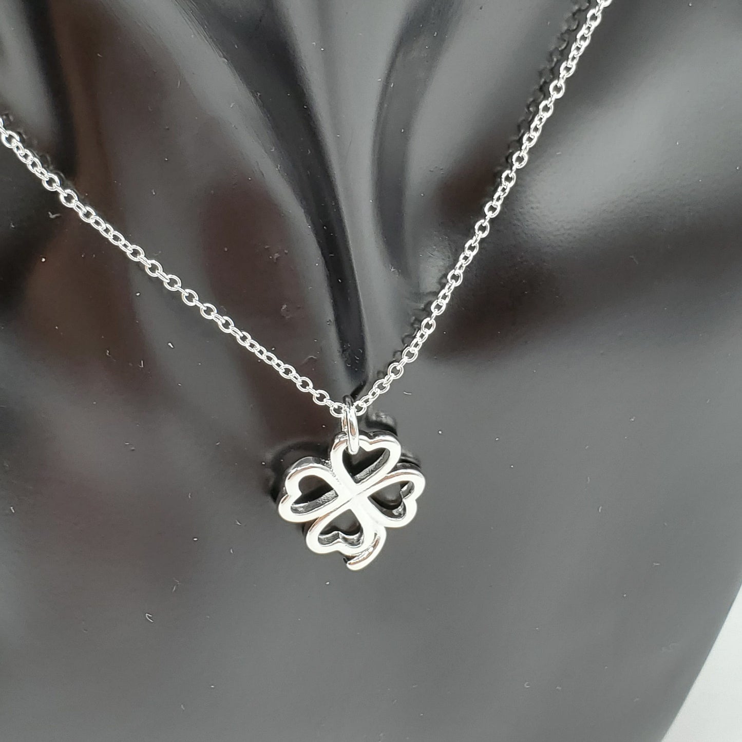 .925 Sterling Silver shamrock necklace and earrings set