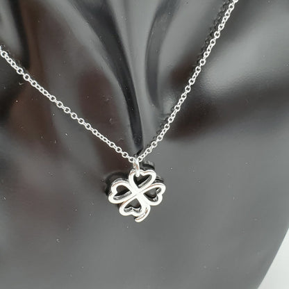 .925 Sterling Silver shamrock necklace and earrings set