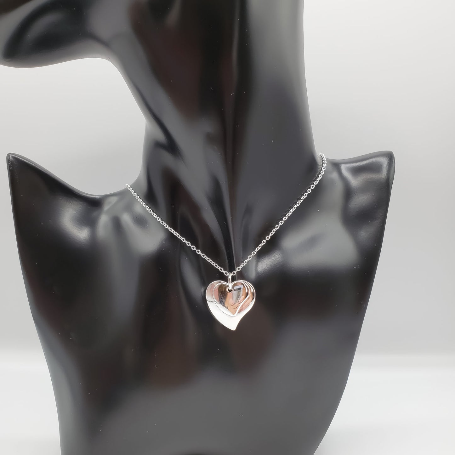 Layered .925 Sterling Silver Heart Pendant