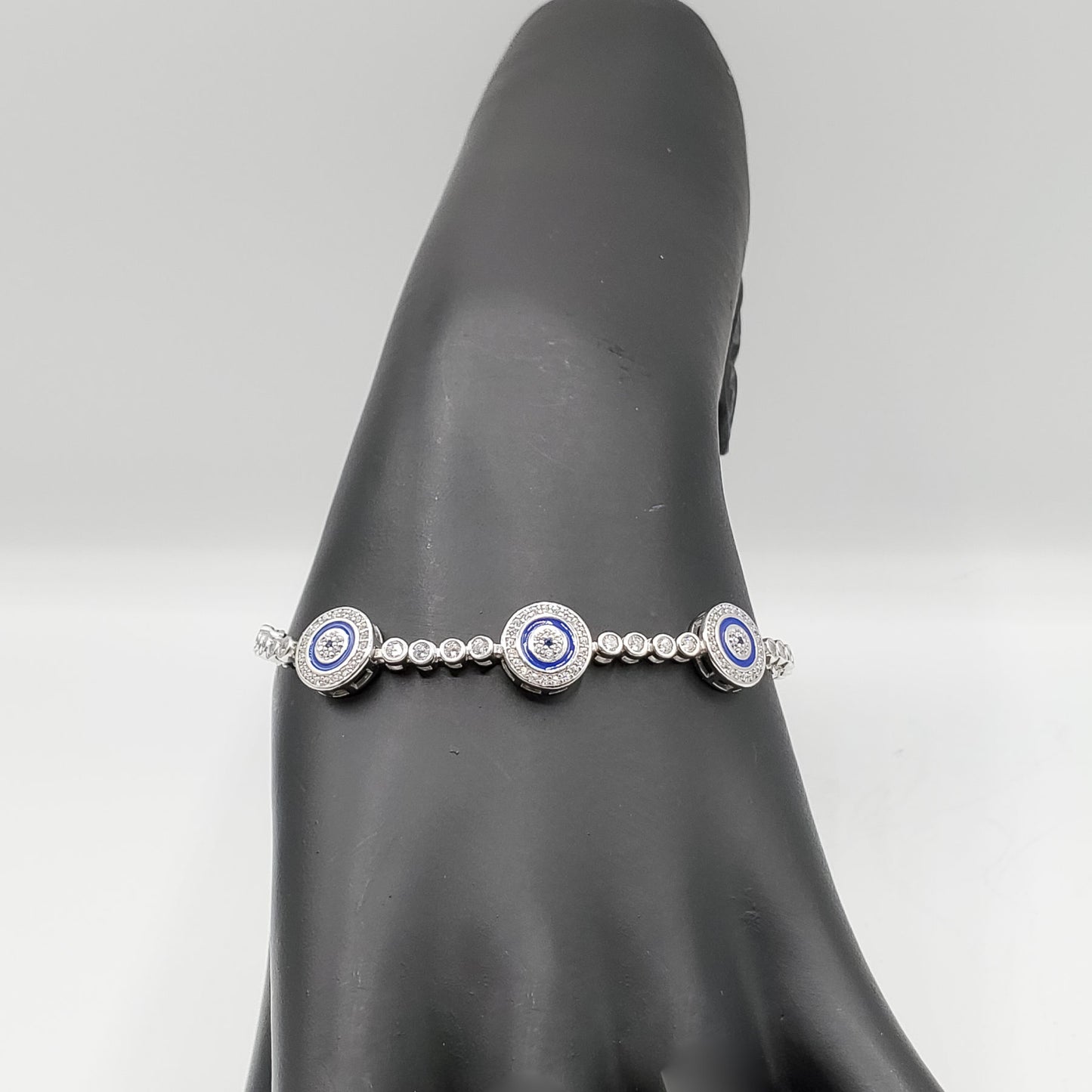 .925 Sterling silver lucky eye tennis bracelet