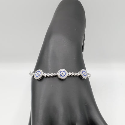 .925 Sterling silver lucky eye tennis bracelet