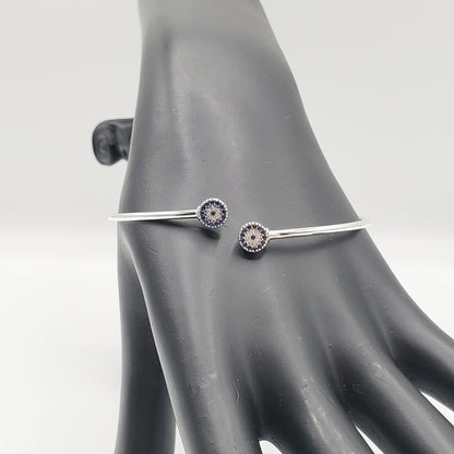 .925 Lucky Eye Open cuff bangle bracelet