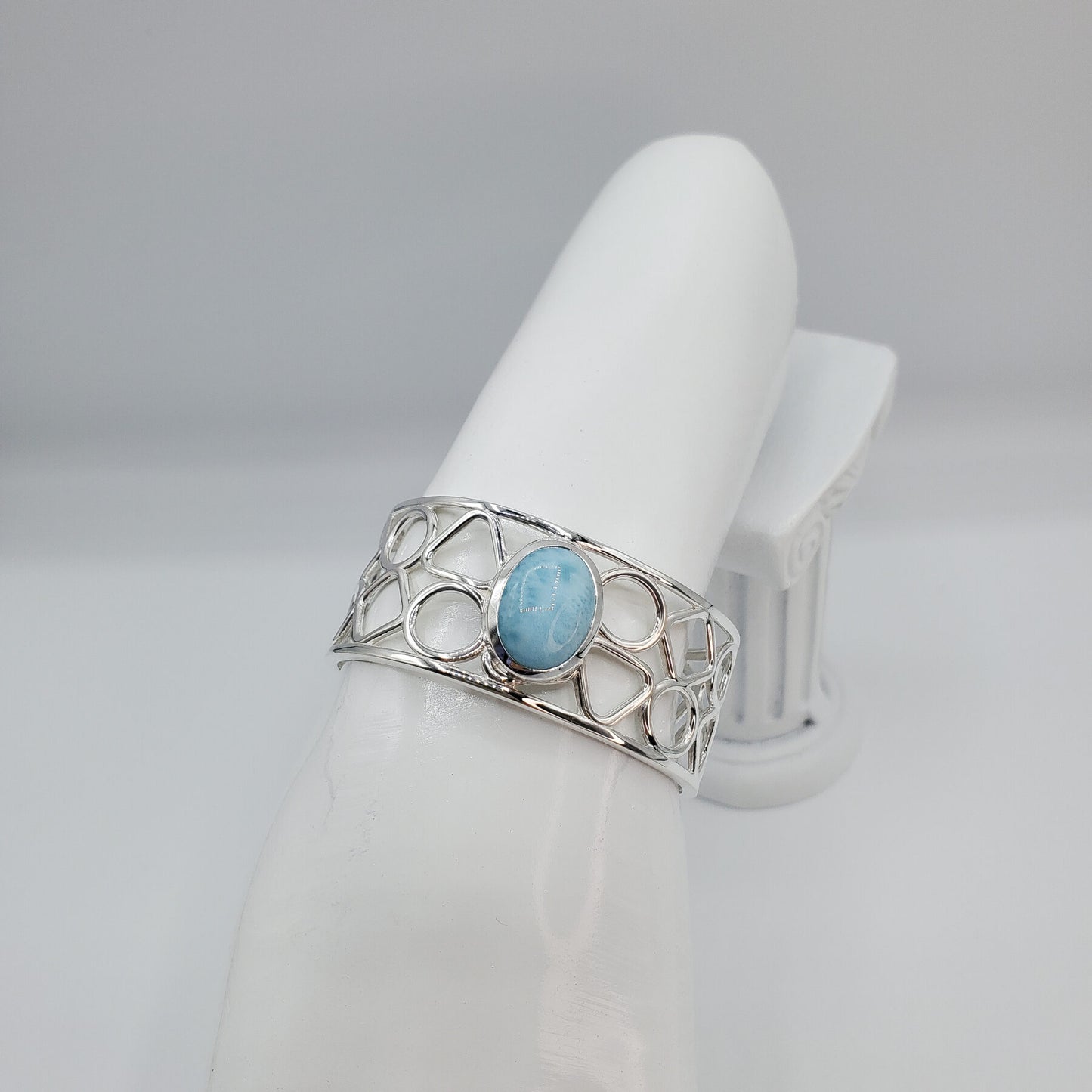 Larimar filigree cuff bracelet