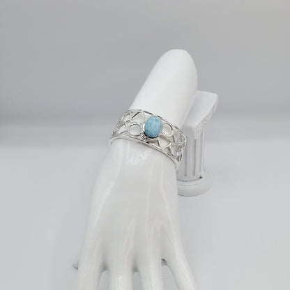 Larimar filigree cuff bracelet