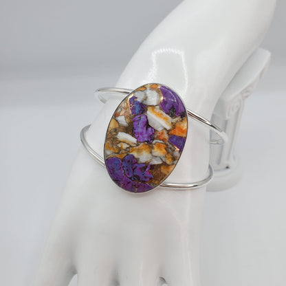 Purple Oyster Turquoise cuff bracelet