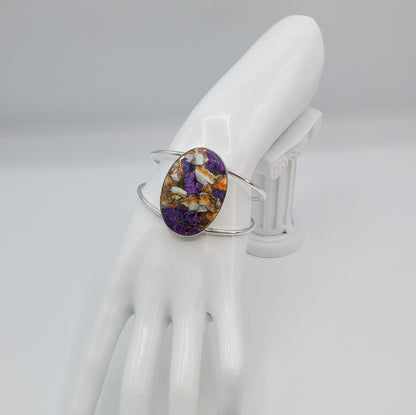 Purple Oyster Turquoise cuff bracelet